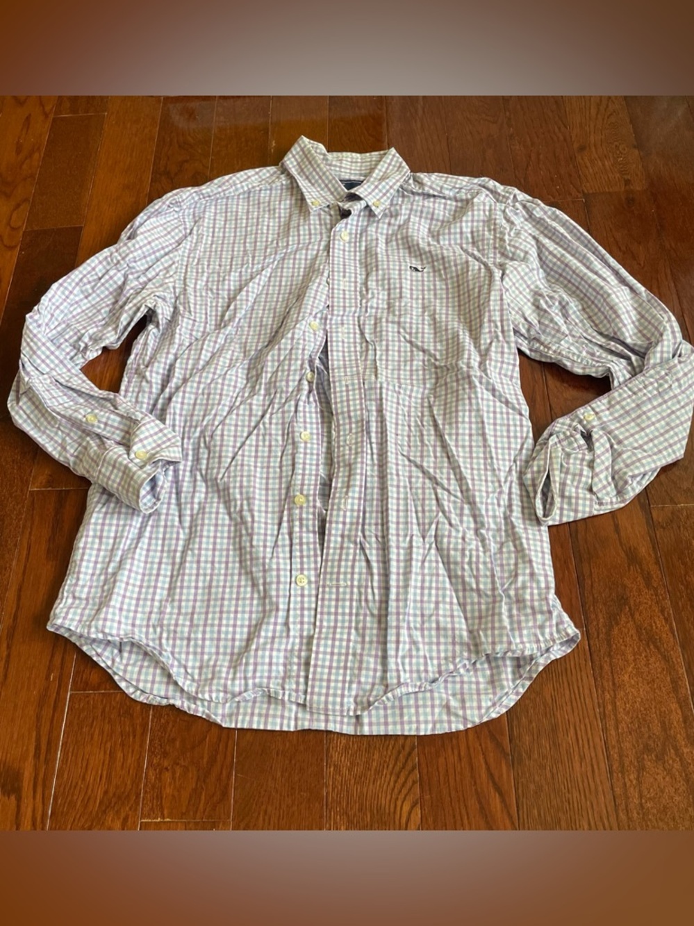 Vineyard Vibes Blue and purple button down